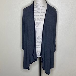 Ava James Handkerchief Hem Cardigan In Gray Women's Small